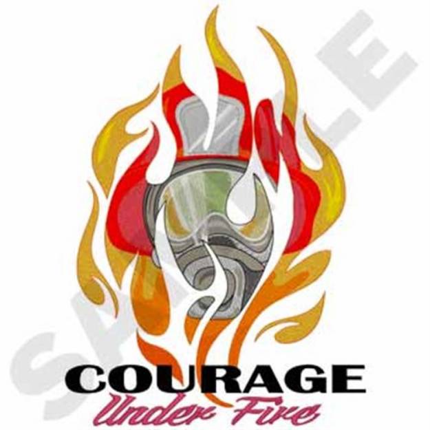 Picture of Firefighter Flames Machine Embroidery Design