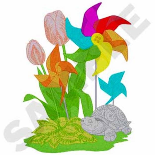 Picture of Pinwheels In Garden Machine Embroidery Design