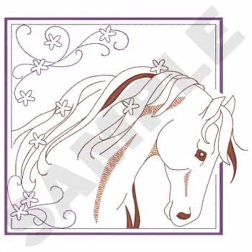 Horse Outline Machine Embroidery Design