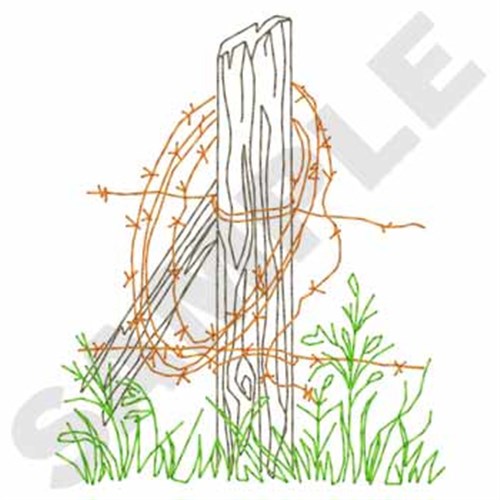 Fence Post Outline Machine Embroidery Design
