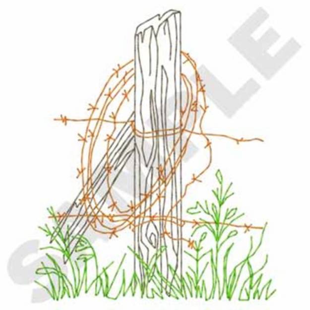 Picture of Fence Post Outline Machine Embroidery Design