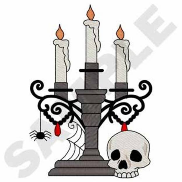 Picture of Halloween Candelabra Machine Embroidery Design