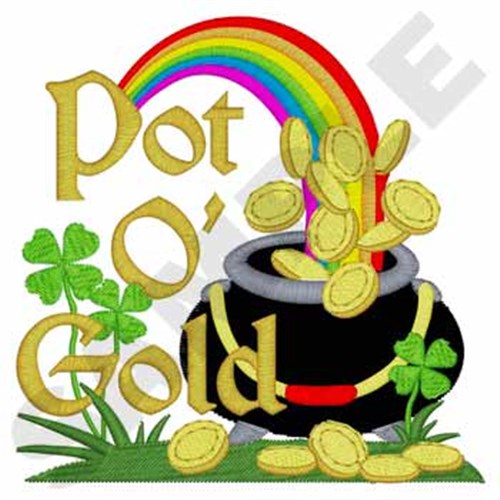 Pot Of  Gold Machine Embroidery Design