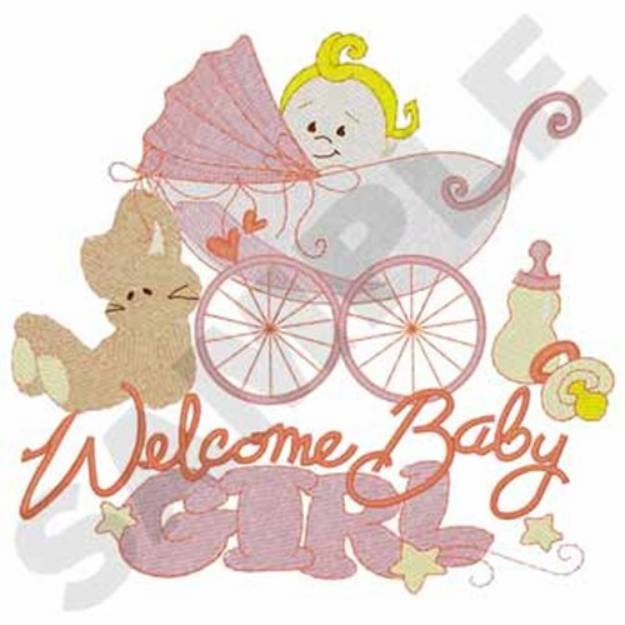 Picture of Welcome Baby Girl Machine Embroidery Design
