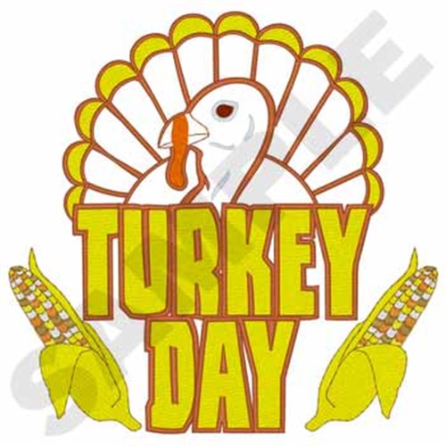 Turkey Day Outline Machine Embroidery Design