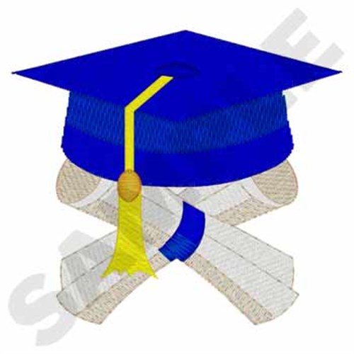 Graduation Cap Machine Embroidery Design