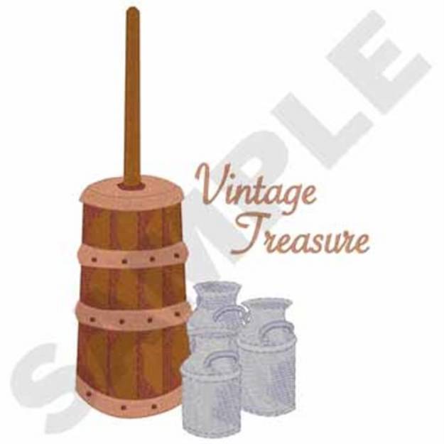 Picture of Antique Butter Churn Machine Embroidery Design