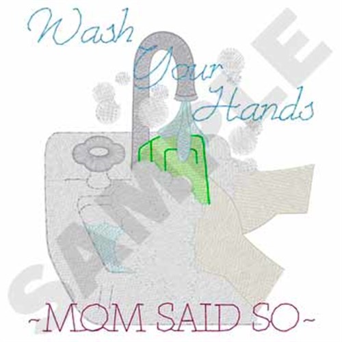 Wash Your Hands Machine Embroidery Design