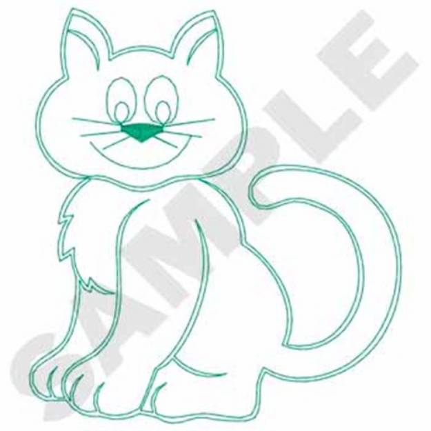 Picture of Cat Outline Machine Embroidery Design