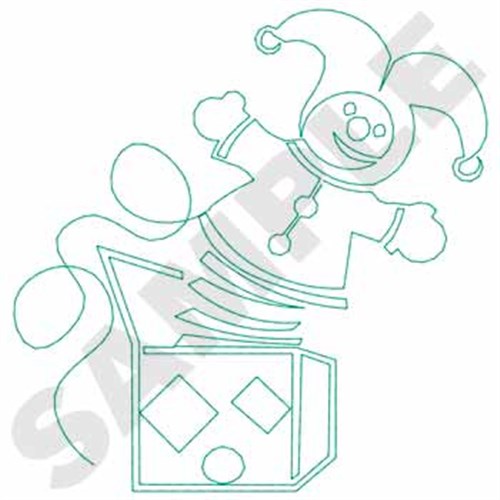 Jack-In-The-Box Outline Machine Embroidery Design