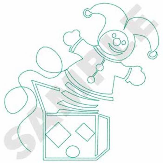 Picture of Jack-In-The-Box Outline Machine Embroidery Design