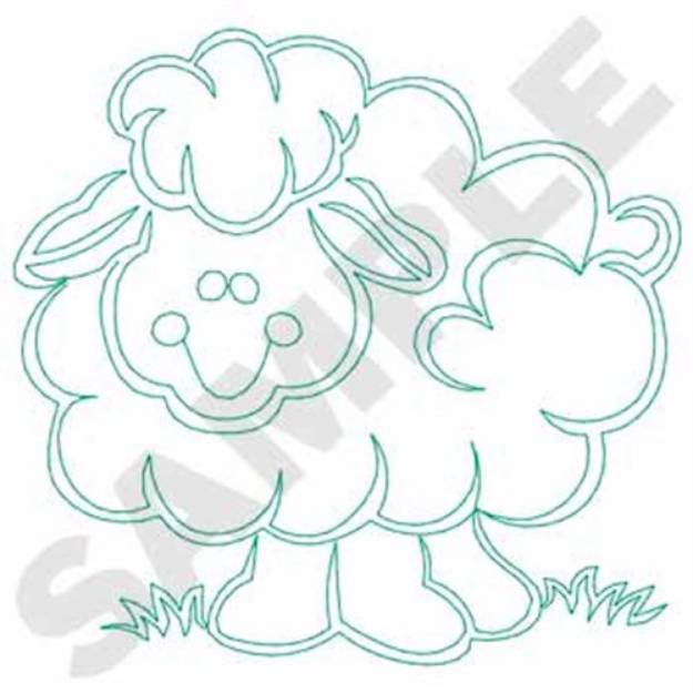 Picture of Lamb Outline Machine Embroidery Design