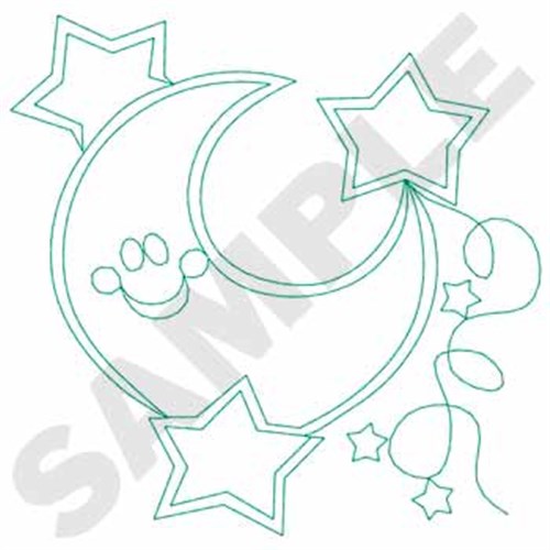 Moon Outline Machine Embroidery Design