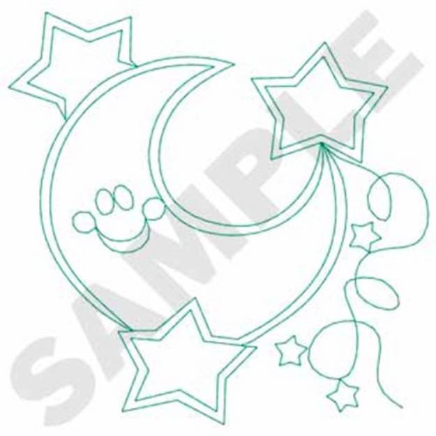 Picture of Moon Outline Machine Embroidery Design