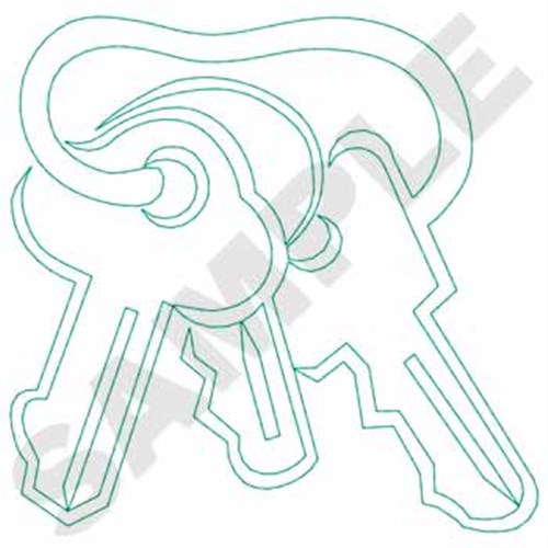 Toy Key Outline Machine Embroidery Design