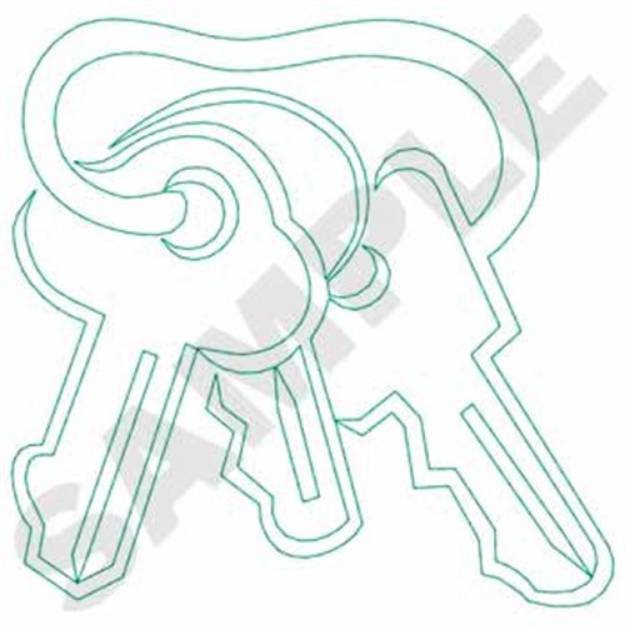 Picture of Toy Key Outline Machine Embroidery Design