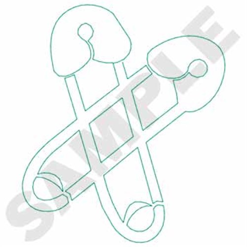 Diaper Pins Outline Machine Embroidery Design