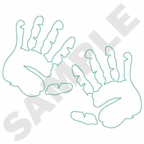 Hand Prints Outline Machine Embroidery Design
