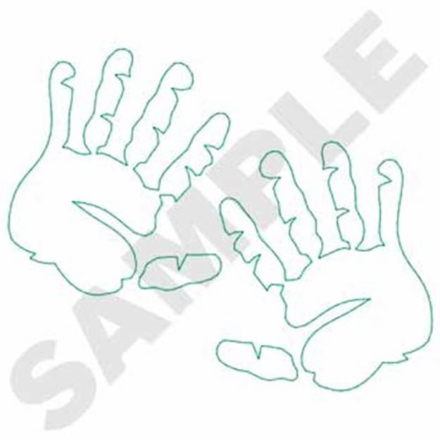 Picture of Hand Prints Outline Machine Embroidery Design