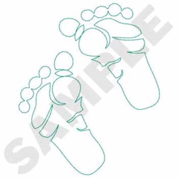 Picture of Feet Prints Outline Machine Embroidery Design
