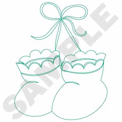 Booties Outline Machine Embroidery Design
