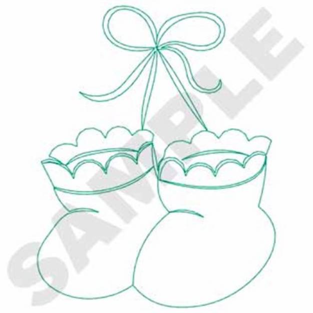 Picture of Booties Outline Machine Embroidery Design