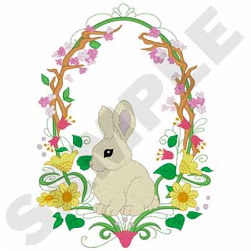 Spring Bunny Machine Embroidery Design