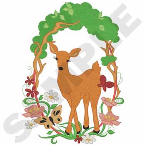 Summer Deer Machine Embroidery Design
