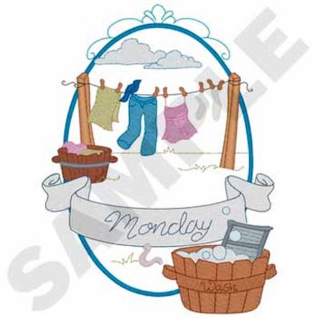 Picture of Monday Wash Day Machine Embroidery Design