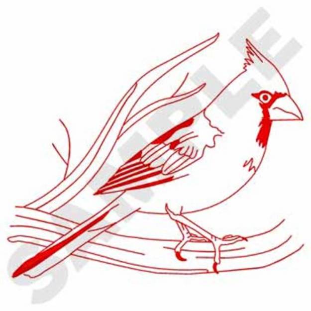 Picture of Cardinal Redwork Machine Embroidery Design