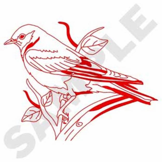 Picture of Bluebird Redwork Machine Embroidery Design