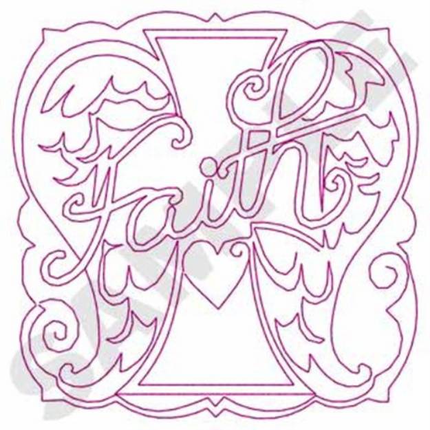 Picture of Faith Quilt Square Machine Embroidery Design