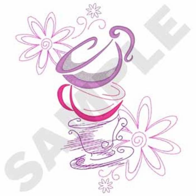 Picture of Tea Cups Machine Embroidery Design