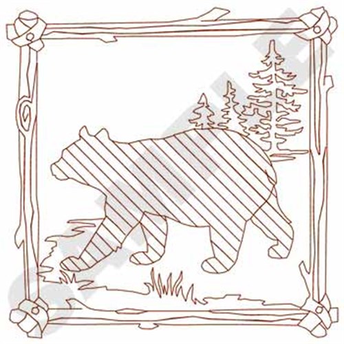Bear Quilt Square Machine Embroidery Design