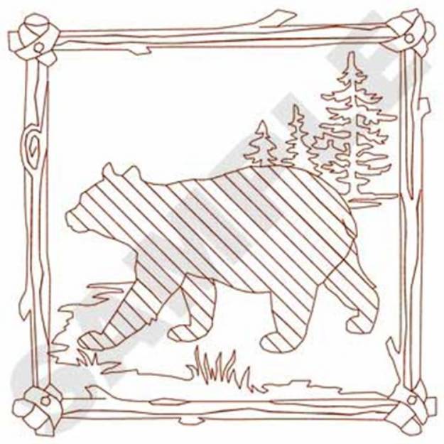 Picture of Bear Quilt Square Machine Embroidery Design