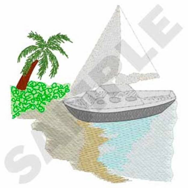 Picture of Beached Sailboat Machine Embroidery Design