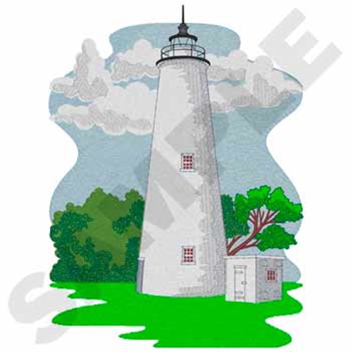 Ocracoke Lighthouse Machine Embroidery Design