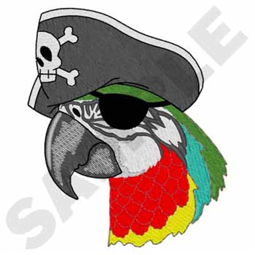 Pirate Parrot Machine Embroidery Design