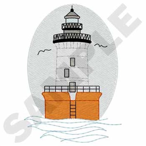 Hooper Island Lighthouse Machine Embroidery Design