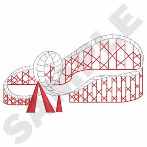 Picture of Roller Coaster Redwork Machine Embroidery Design