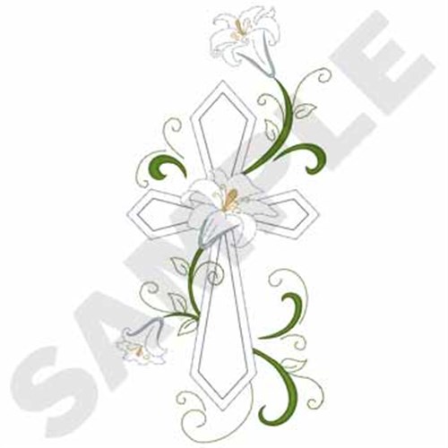 Cross Outline Machine Embroidery Design