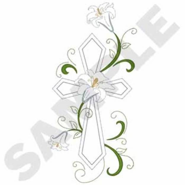 Picture of Cross Outline Machine Embroidery Design