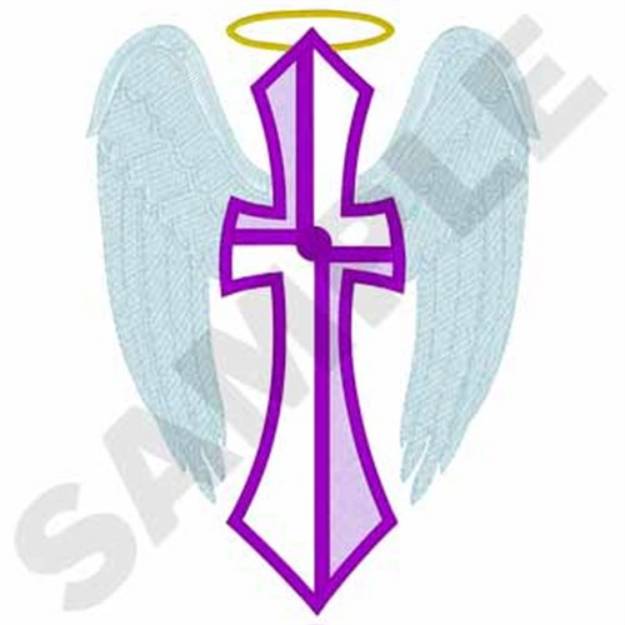 Picture of Angel Wings Cross Machine Embroidery Design