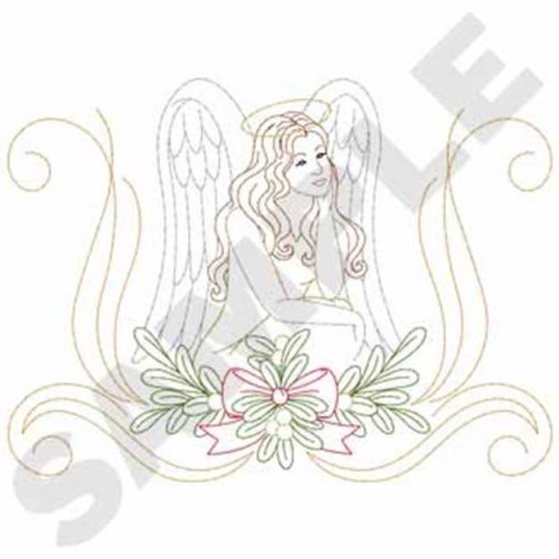 Picture of Sitting Angel Machine Embroidery Design