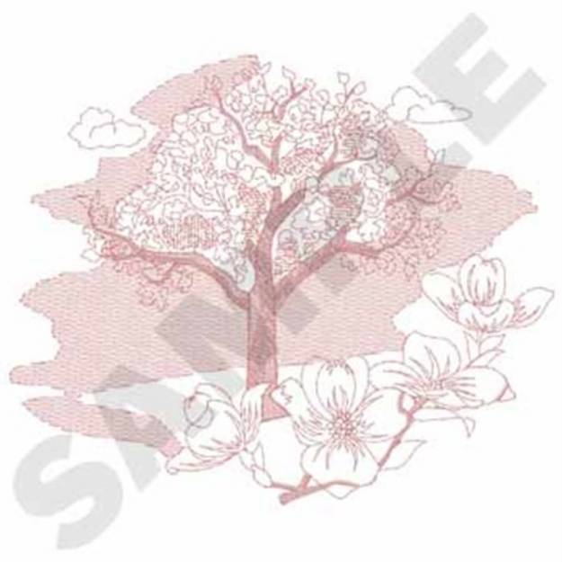 Picture of Flowering Magnolia Machine Embroidery Design