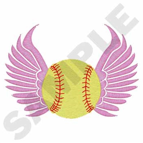 Softball Angel Machine Embroidery Design