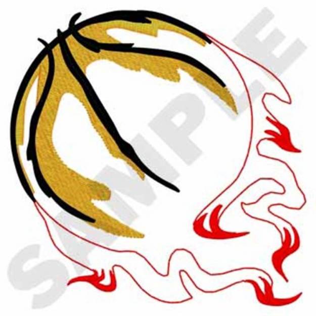 Picture of Basketball Outline Machine Embroidery Design