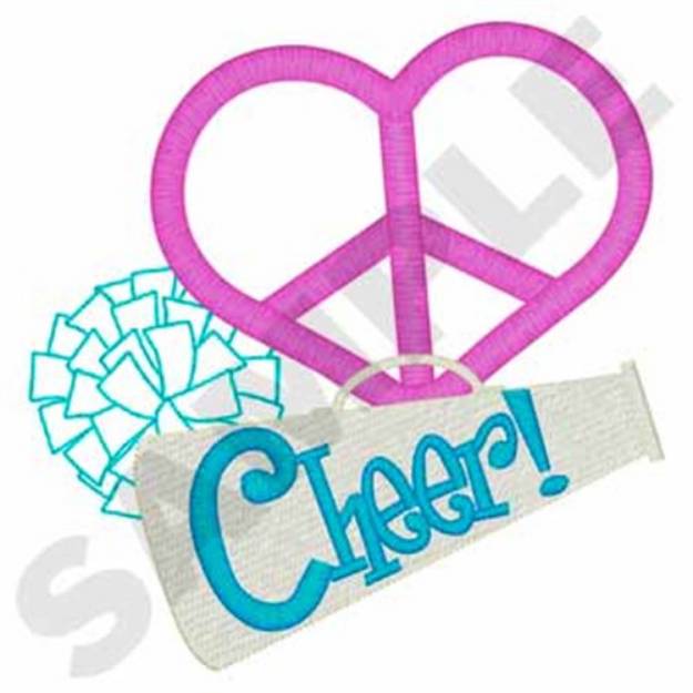 Picture of Peace Love Cheer Machine Embroidery Design