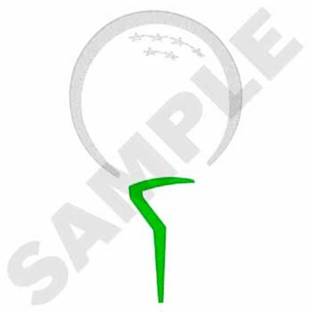 Picture of Golf Ball Outline Machine Embroidery Design
