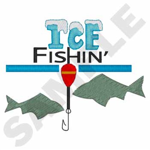Ice Fishing Machine Embroidery Design